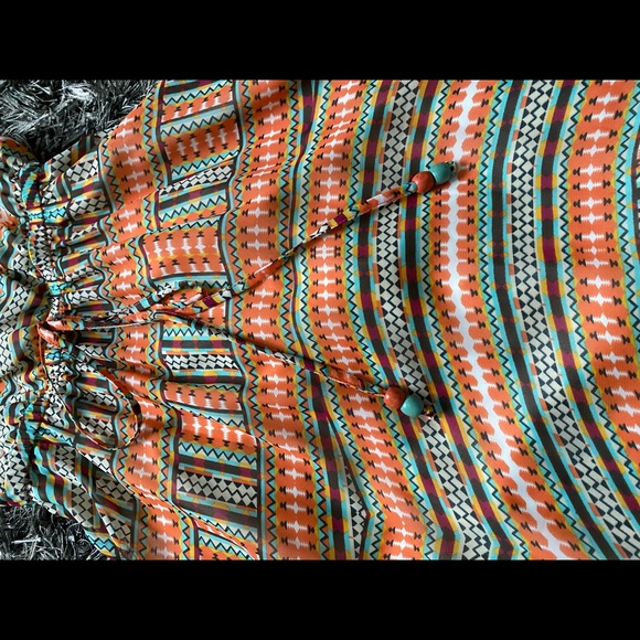 Multi-Color Sleeveless High Low Dress - Picture 4 of 6